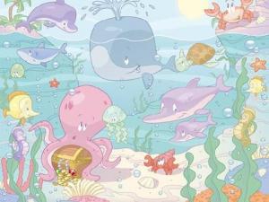 Tapet pentru Copii Baby Under the Sea Walltastic