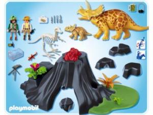 Triceratops cu puiul Playmobil