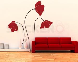 Sticker decorativ de perete Flori de Mac