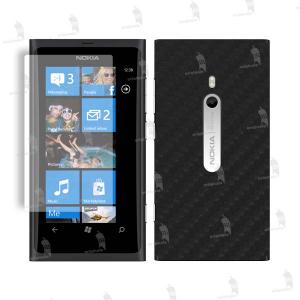 Nokia Lumia 800 folie de protectie carcasa 3M DI-NOC carbon black (incl. folie display)