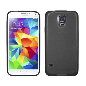 Husa carcasa silicon/aluminiu Samsung Galaxy S5 G900 neagra