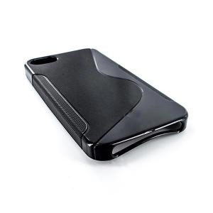 Husa silicon Apple iPhone 5 S-Line negru / negru (TPU)