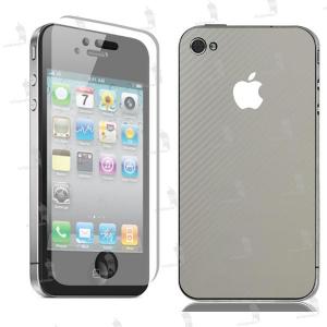 Apple iPhone 4S folie de protectie carcasa 3M DI-NOC carbon alb (incl. folie ecran)