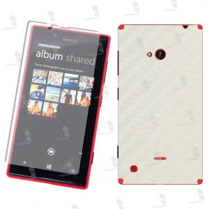 Nokia Lumia 720 folie de protectie carcasa 3M carbon white (incl. folie display)