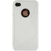 Husa silicon apple iphone 4 / 4s s-line alb / alb