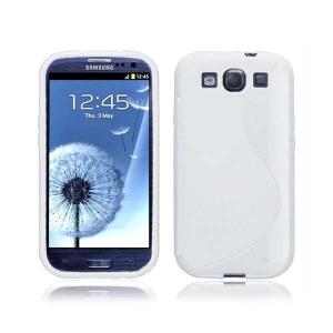 Husa Samsung i9300 Galaxy S3 silicon S-Line alb / alb (TPU)