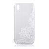 Husa sony xperia m4 aqua lace flower silicon alb