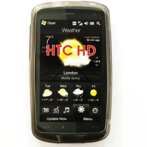 Husa silicon HTC HD negru transparent (TPU)