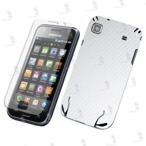 Samsung i9000 Galaxy S / i9001 Galaxy S Plus folie de protectie 3M DI-NOC carbon alb (incl. folie ecran)