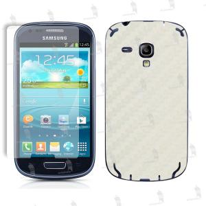 Samsung i8190 Galaxy S3 Mini folie de protectie 3M DI-NOC carbon alb (incl. folie ecran)