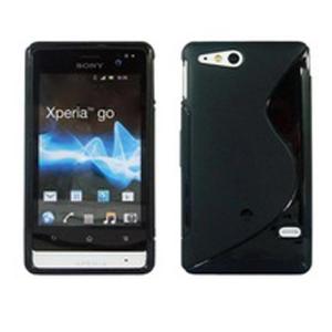Husa silicon Sony Xperia Go S-Line negru / negru (TPU)