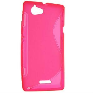 Husa Sony Xperia L silicon S-Line roz / roz (TPU)