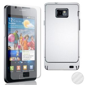 Samsung i9100 Galaxy S2 folie de protectie carcasa 3M DI-NOC carbon alb (incl. folie ecran)