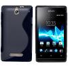 Husa sony xperia e silicon s-line negru / negru (tpu)