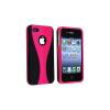 Husa Apple iPhone 4 / 4S Hard Case Combo negru / roz