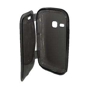 Husa Samsung S6310 Galaxy Young silicon book style negru transparent