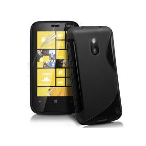 Husa silicon Nokia Lumia 620 S-Line negru / negru (TPU)