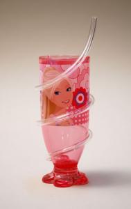BBS- pahar melamina cu pai spirala Barbie
