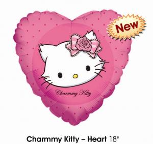 Baloane heliu folie metalizata Kitty Heart 18"