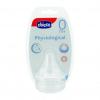 "physiologic" tetina silicon 2buc, flux normal, 0+ chicco