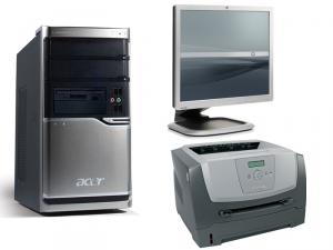 Acer Veriton M661, Core 2 Quad Q8200, 2.33Ghz, 2Gb, 160Gb + Monitor 19 inci grad A lux + Lexmark E350D