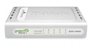 Switch Gigabit D-link DGS-1005D Green Enthernet, 5x Rj-45