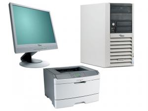 Fujitsu P5915, E2180, 2.0Ghz, 1Gb, 80Gb + LCD 17 inci + Imprimanta Laser Lexmark E360D