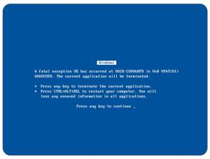 Blue screen