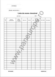 Lista avans