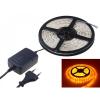 Set 5m Banda LED 3528 Alb Cald 150 Alimentator 12V 1A 12W