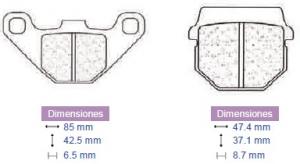 Placute frana Garelli, cod 2127, Carbone Lorraine