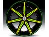 Janta lexani lx-7 green & yellow wheel 26"