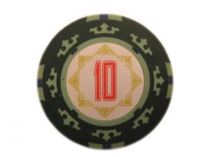 Jeton Cartamundi 14g - inscriptionat cu valoarea 10 - Verde