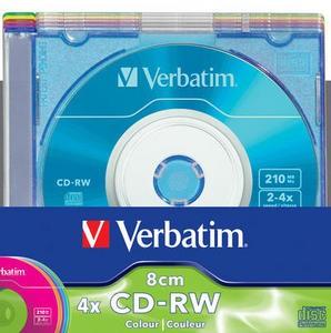 CD-RW, 210MB, 2-4X, format mini, carcasa slim, VERBATIM