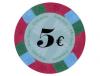 Jeton poker 12 star clay 10g - rosu valoarea 5