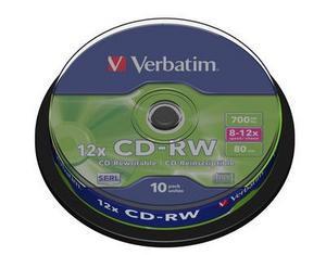 CD-RW, 700MB, 8-12X, 10 buc/bulk, VERBATIM