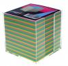 Cub hartie color 9x9x9cm, cu suport plastic