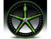 Janta Lexani LT-500 Green & Black Wheel 22"