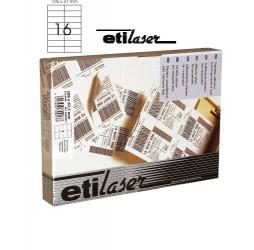 Etichete autoadezive  16/A4, 105 x 37 mm, 200 coli/top, ETILASER