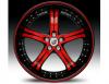 Janta Lexani LSS-5 Red & Black Wheel 22"