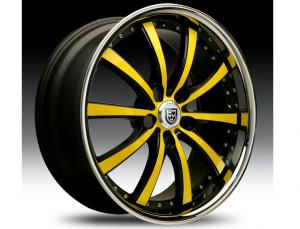 Janta Lexani LSS-10 Black & Yellow Wheel 22"