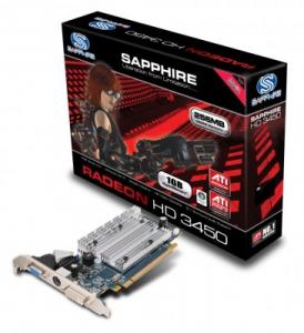 Placa video Sapphire ATI HD3450 256MB (1GB HyperMemory) DDR2