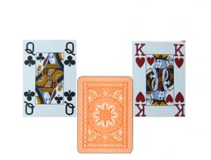 Carti poker model MODIANO 100% plastic , portocaliu
