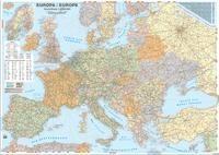 Harta plastifiata, Europa politica si rutiera, 100 x 70cm, AMCO