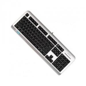 Tastatura Slim A4tech LCDS-720U, USB, Argintiu/Negru