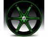 Janta lexani lx-6 green & black wheel 20"