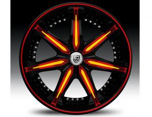 Janta Lexani LX-7 Red & Yellow Wheel 24"