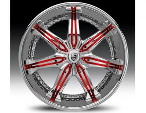 Janta Lexani LX-7 Red & Chrome Wheel 24"