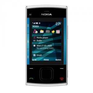 Telefon mobil Nokia X3, Silver-Blue, MOS