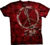 Tricou flower power deep red